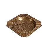 Cendrier en métal Style européen rétro Table de cendrier extérieure Portable 4 Tabac Rond Fumer Plateau de cendres Cendrier pour cigares Convient pour la décoration du bureau de patio du salon et son