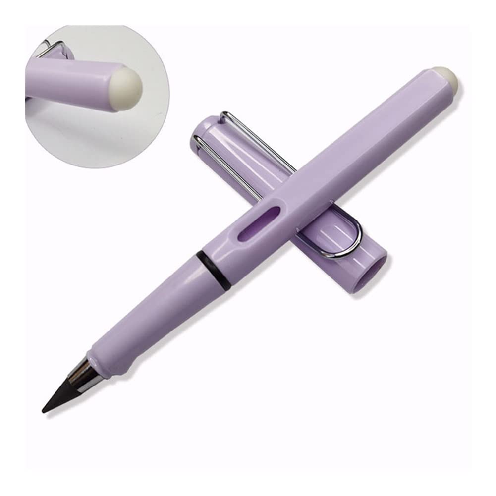 Matite illimitate per Scrittura, matite eterne, Senza Inchiostro, Forniture Scolastiche, Penna per insegne aziendali, Regalo (Azzurro Chiaro 2) (Viola 2)