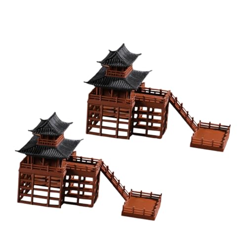 ADOCARN 2piezas Decoración De Jardín Japonés Mini Estatuas De Pagoda Accesorios De Bonsái Decoración De Escritorio y