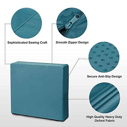 Outdoorlines Patio Seat Cushion Covers Replacement, Waterproof Cushion Cover For Outdoor Furniture, Anti-Slip Patio Chair Cushion Cover For Garden And Backyard (Set Of 2, 24"X22"X4", Teal, Cover Only) #TOP4