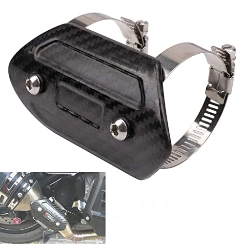 JFG RACING Protector térmico de escape de fibra de carbono para motocicleta, protector universal para bicicleta de calle (tamaño: 110 x 60 mm) Cover