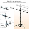 ZOMON Mic Stand, 6-in-1 Microphone Stand with Floor Boom, Support Boom, Gooseneck, Mic Clips, Tablet Phone Holder, Black, Metal, Portable, Adjustable #4