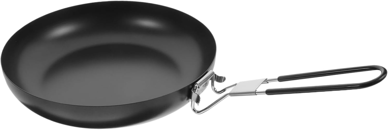 Camping Non-Stick Frying Pan Portable Iron Cookware for Outdoor Cooking Lightweight BBQ and Camping Easy to Clean
