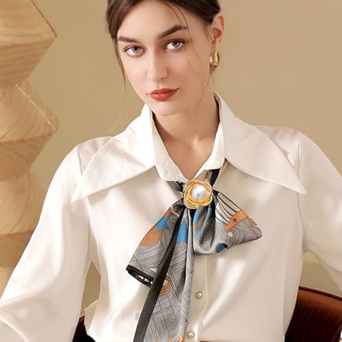 Image of 2 Pcs Scarf Ring Clips for Women Metal Shirt Tightener Cinch Buckle for Silk Scarf Shawl Blouse Sweater T Shirt Clothing Accessories