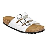  JOE N JOYCE Paris Riemchen-Sandalen Damen, für schmale Füsse, Größe: 37 EU, Farbe: Weiß, Material: SynSoft, DREI-Riemer, 3-Riemen, Frauen, Herren