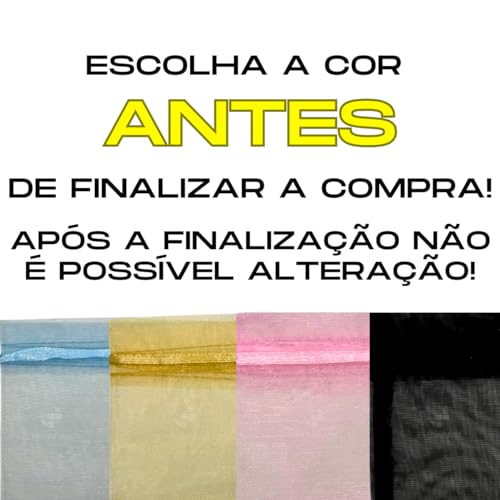 Kit 100 Saquinho Organza 10x15 Branco Saco Lembrancinha Festa Cores Embalagem Embrulho Bijuteria Joi