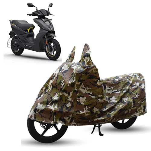 Image of Sulfar Bike Cover for Ather 450X (Gen 3 (EV)) | Waterproof, Dustproof & UV Protected | All Weather Two Wheeler Cover (Army Green) New 2026 Variants