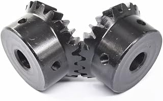 2PCS 1:1 Bevel Gear 1.5 Modulus 16 20 25 30 Teeth With Inner Hole 90 Degree Drive Commutation Steel Gears Screw Hole M5 (Color : 1.5M, Size : 20 Teeth 8mm Hole)