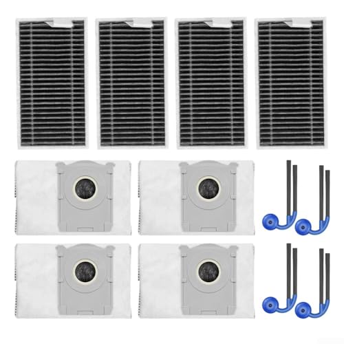 para Ecovacs para Deebot T90 Pro para Omni Robot Aspirador Juego de accesorios, bolsas de polvo de alta capacidad, filtros HEPA y cepillos laterales de barrido de bordes (juegos trimestrales)