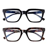 【Verstellbares Federscharnier】- Diese breite Computerbrille im Katzenaugen-Stil besteht aus Polycarbonat-Material, das leicht und stabil ist. Das einzigartige Design des quadratischen Rahmens ist für alle Gesichter geeignet, und Federscharniere für den ganzen Tag Komfort.