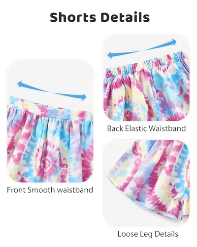SOLOYEE Girls Summer Clothes 11 12 Years Girl Outfits Print Ruffle Sleeveless Top + Casual Elastic Waist Short 2 Piece Cute Clothing Set — view 5