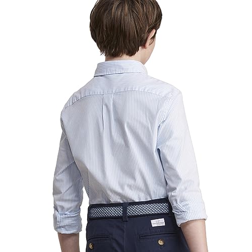 vineyard vines Boys Stripe Stretch Oxford Shirt, Ocean Breeze, M by vineyard vines - Image 2