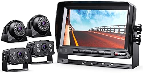 eRapta 1080p Backup Camera System Kit,7'' Reversing Monitor with IP69 Waterproof Wired Backup Camera for RV Truck/Trailer/Tractor /Box Truck Y0202