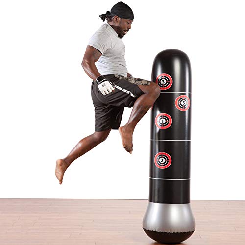 mingzhe Saco de pancadas fitness saco inflável torre de perfuração 150 cm/4,9 pés saco de chute autô