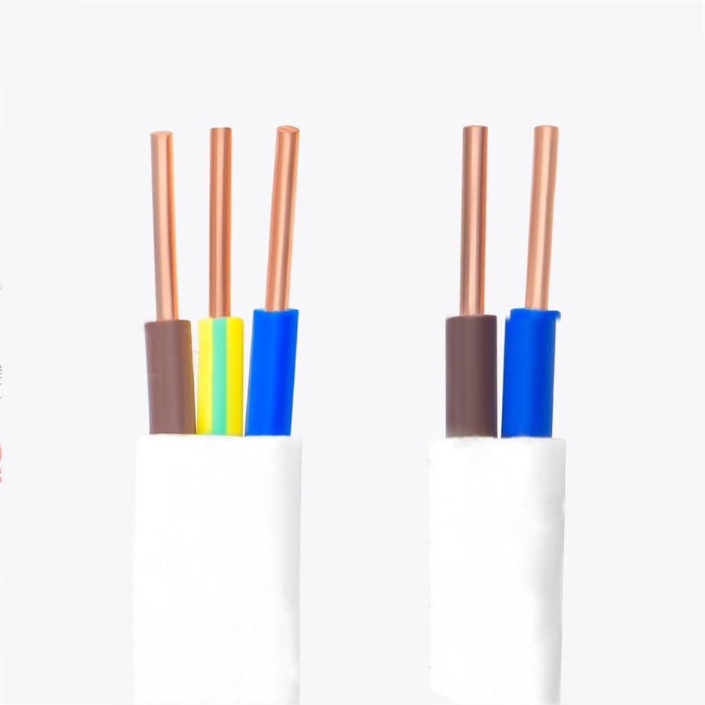 10m Fil électrique Câble, 2-3 rigide Conducteurs, 1mm² - 2.5mm² PVC Fil Câble, BVVB fil de cuivre pur, DIY Fil Câble(3-core x 2.5mm²)