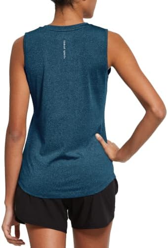 baleof Women's Workout Tank Top – Heather Blue, Size L – Athletic Running Shirt