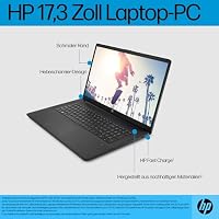 HP Laptop mit 17,3" FHD Display, AMD Ryzen 5 7520U, 8GB DDR5 RAM, 512 GB SSD, AMD Radeon-Grafik, Windows 11, QWERTZ, Schwarz inkl. 25 GB Dropbox-Speicher für 12 Monate – Ansicht 3