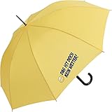Stockschirm für Damen und Herren mit Automatik - Bedruckt Das ist doch kein Wetter! - gelb