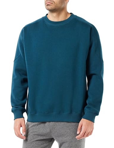 Dagi Men's Petrol Blue Long Sleeve Stitch Detailed Sweatshirt, Petrol Blue,L