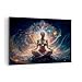 Bilder auf Leinwand 100x70cm Leinwandbild Meditation Yoga Energie Gro&szlig; Wanddeko Bild Schlafzimmer K&uuml;che Deko Wandbilder Dekoration Wohnzimmer Wall Decor Canvas Wand Kunstdruck Art AA100x70-5781