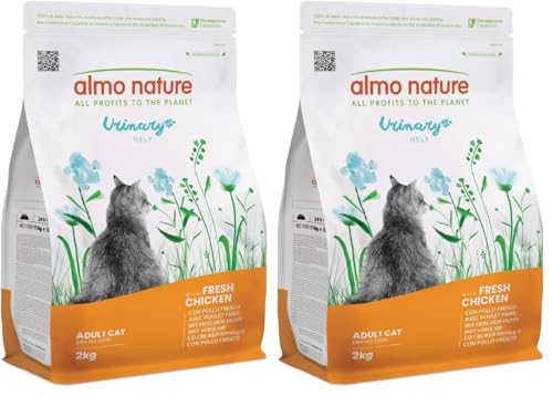 Almo Nature Urinary Help - Croquettes pour Chat au Poulet Frais - Soutien au Système Urinaire avec Glucosamine et Niveaux Réduits de Magnésium, Calcium et...