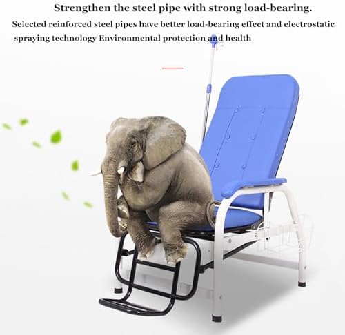 Adjustable Phlebotomy Chair with Armrest, Fully Reclining Blood Draw & Infusion Chair, Comfortable Waiting Room Reception Chair with Footrest & Leg Rest