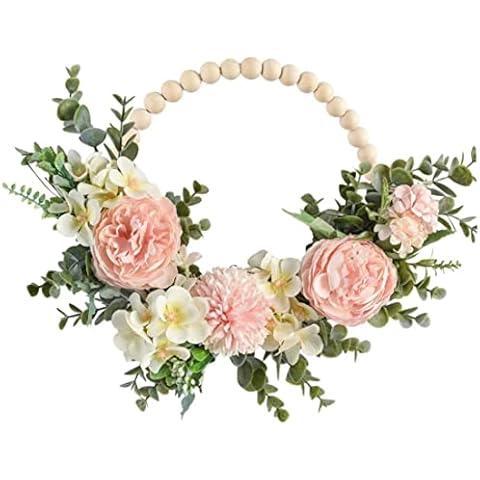 Liummrcy Artificial Pink Hydrangea Wreath Cover