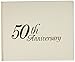 Darice P35447-50G 50th Anniversary Embossed Guest Book with Header, White