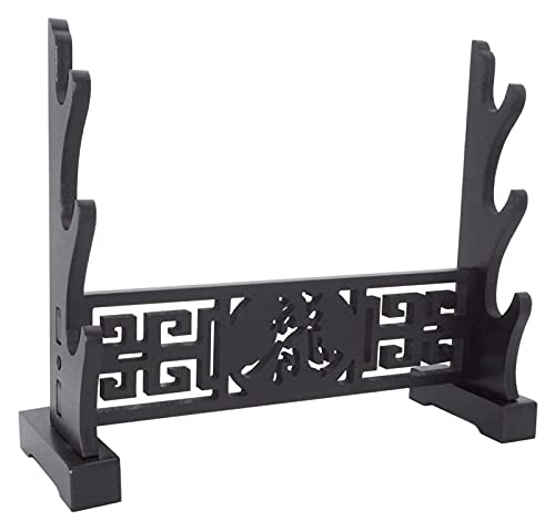 Schwertständer □ Schwertstand schwarz Tai Chi Schwerthalter Waffe Display Stand Japanischer Samurai Schwert Rack Aufhänger und Standardschwerthalter Schwertstand Waffenständer ( Color : 3-Tier ) Cover