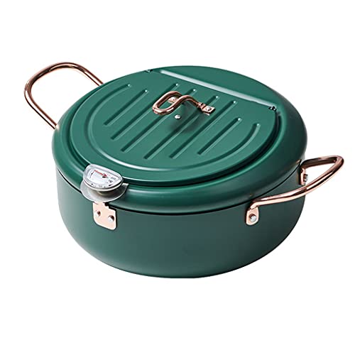 Yuanhaourty Deep Frying Pot - Tempura Deep Fryer Pot Carbon Steel With High Temperature-Resisting Nonstick Coating Fried Chicken Fish Shrimp Meat Ball #TOP2