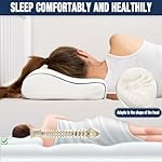 alkamto Travel & Camping Comfortable Memory Foam Pillow – Easy to Carry Portable Bag – Temperature Regulating Pillow Case (White Contour + Extra Cover) - Image 3