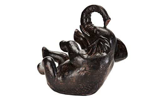 Giftcraft Elephant Statue Home Decor, Rustic Elephant Figurine For Table Decorations, Shelf Accents For Tv Stand, Fireplace, Vintage Elephant Sculpture For Living Room, Bathroom, Office #TOP4