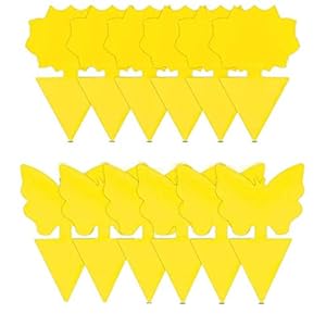 Voarge Geelstickers, 50 stuks gele stickers tegen rouwmuggen, insecten, kleverige insectenvallen, gele val voor planten…