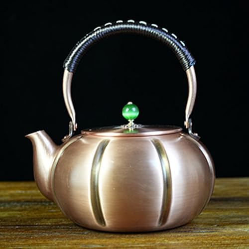 Théière en cuivre faite à la main de 2 L au design rétro chic - 5