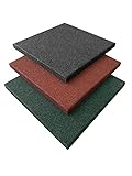 VENTAJAS: Loseta caucho para uso interior y exterior, losetas antideslizantes, disminuyen el nivel acústico reduciendo el nivel de sonoridad, amortigua vibraciones e impactos, etc...