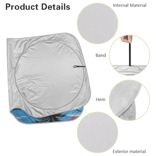 Image of Sunset Scenery Windshield Sun Shade for Car SUV Truck Foldable Front Window Sun Shade Visor Shield Cover Blocks UV Rays and Keeps Vehicle Cool - 66.53 x 34.44 inches