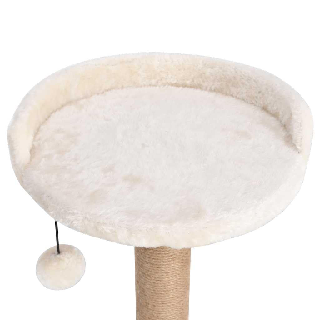 Albero per gatti 123 cm con tiragraffi in erba marina, centro giochi tutto in uno per gatti con posatoi, casa e palla sospesa