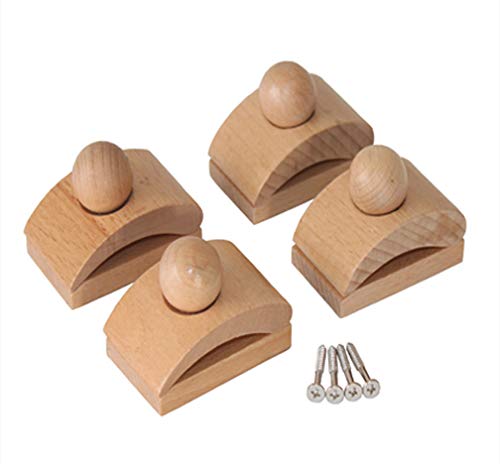 Classy Clamps Quilt Wall Hangers – 4 Small Wood Clips (Light Wood) and Screws for Wall Hangings - Wall Hanger for Quilts, Tapestry, Rugs and More
