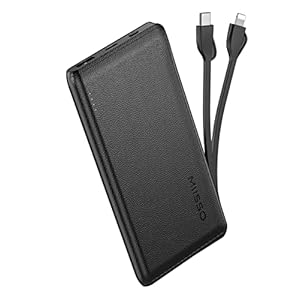 10000mah Built in Cables Portable Phone Charger, 10000 Built in TYPE C Cords External Battery Power Bank Battery Pack…