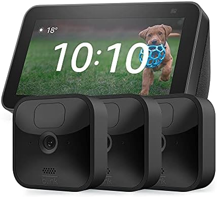 Echo Show 5 (2nd generation, Charcoal) + Blink Outdoor HD security camera (3-Camera System)