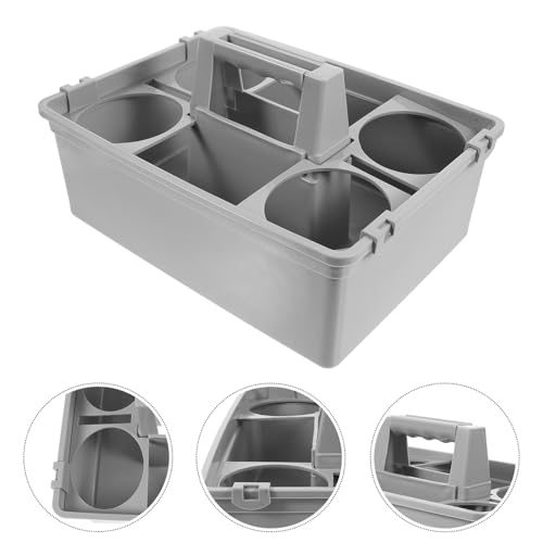Miniatura 3 de Dearmamy Cesta Plástica Con Asas Para Artículos De Limpieza Organizador Con Compartimentos Transporte Ergonómico Para Uso Doméstico Y Hotelero