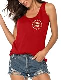 250th Anniversary USA Tank Tops Women American Flag Shirt 4th of July Patriotic Tank 250 Years Sleeveless Tops(Red1,Large)