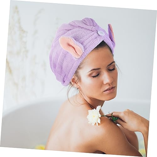 Chapéu De Cabelo Seco Com Orelhas De Coelho Lenço De Cabeça Feminino Faixas De Cabelo Para Cabelo Fe