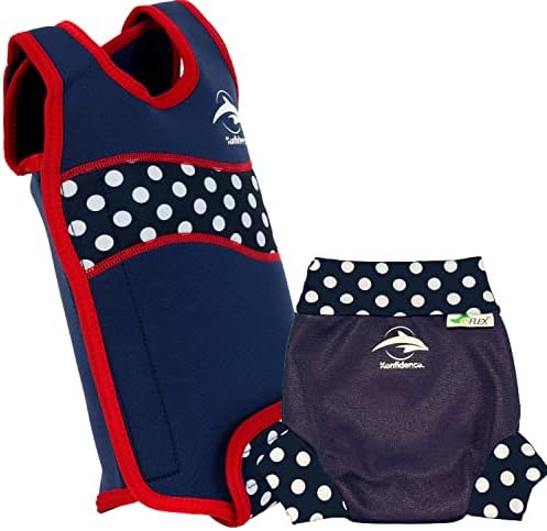 Konfidence Baby Swim Set - Babywarma & Splashy Swim Nappy Cover (Clownfish, BWR05-12, ESN141-12)