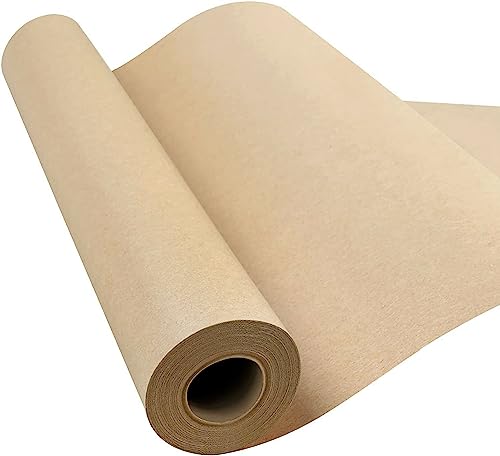 ZCOINS Brown Kraft Arts and Crafts Paper Roll 19.7" x 1968"/ 50cm x 50m, Heavy Duty Paper Roll for Gift Wrapping Packing, DIY Craft, Postal, Shipping, Present Wrapping, Table Liners