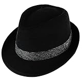 Ascentix Men’s Fedora, 2” Brim, Timeless Classic, Size 22” - 22 ⅜”, M, Black
