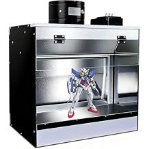 Dual Function Spray Booth Removable Water Tank & High CRI 98 LED Light, Water Curtain Airbrush Booth with Powerful 80W Exhaust Fan L40cm15.7in