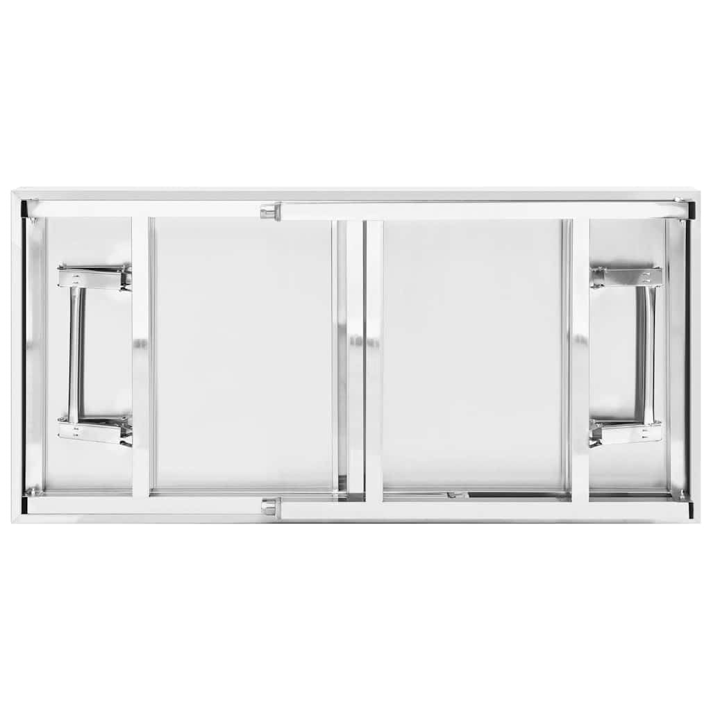 Arbeitstisch, klappbar, aus Edelstahl, mit Regal, 120 x 60 x 115 cm