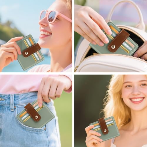 Image of Small Wallets for Women Slim Minimalist Bifold Credit Card Holder