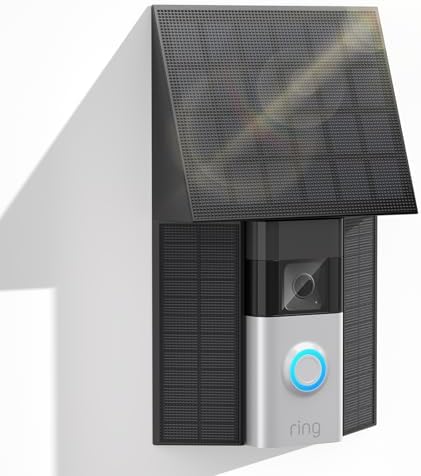 4W Solar Charger Compatible with Ring Battery Doorbell (USB-C Port) Waterproof Continuously Ring Doorbell Solar Panel - Black